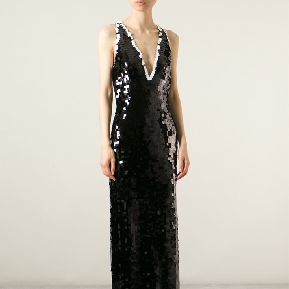 Moschino New W/Tags Sequined Black Evening Dress